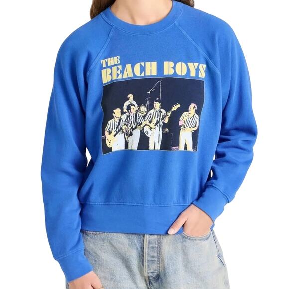 DAYDREAMER The Beach Boys Concert Washed Cobalt Raglan Crew New w/ Tag MSRP $146 - Picture 5 of 15